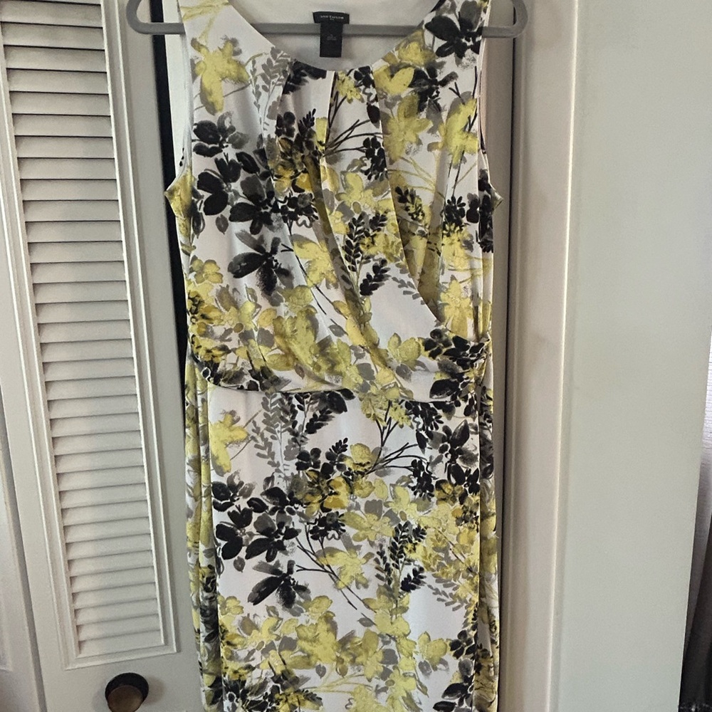 White House Black Market Floral Midi Dress - Yellow and Black